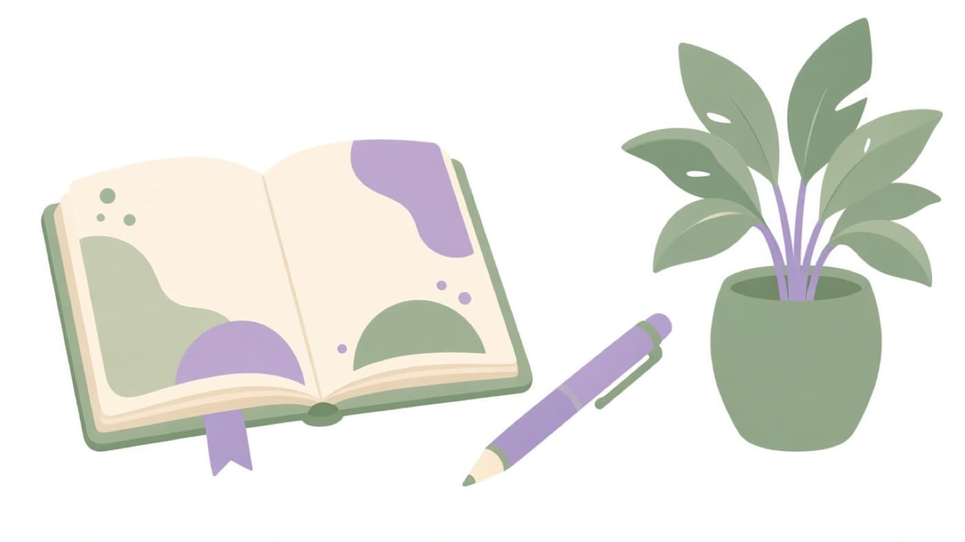 Illustrated open diary